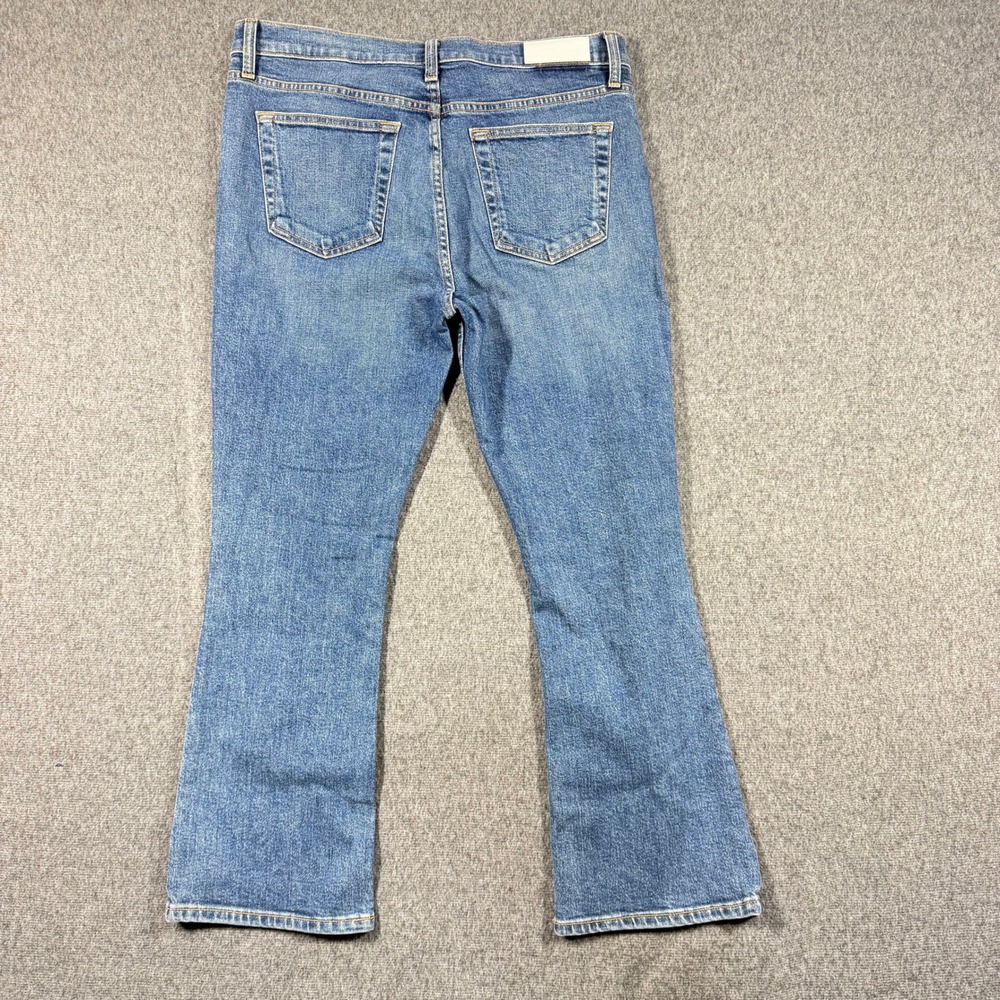 RE/DONE Originals Womens High Rise Kick Flare Jeans Blue Size 32 Made in USA - Picture 10 of 13